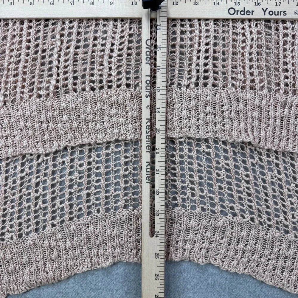 POL Open‎ Knit Sweater Womens Small Loose Fit Tiered Oversized Pullover Beige
